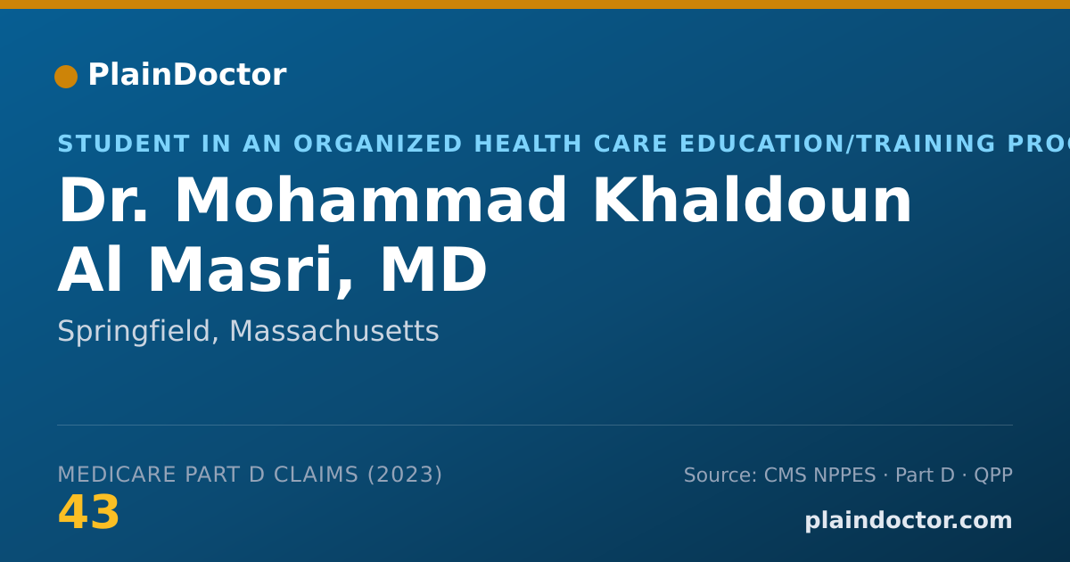 Shareable card for Mohammad Khaldoun Al Masri, MD - Student in an Organized Health Care Education/Training Program, Springfield, MA
