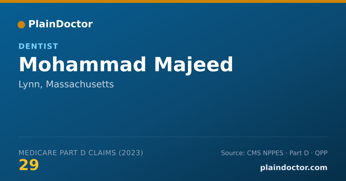 Shareable card for Mohammad Majeed - Dentist, Lynn, MA