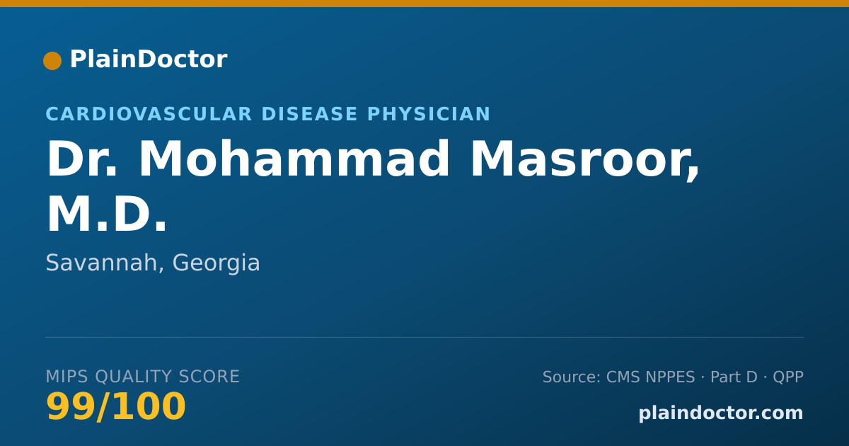 Shareable card for Mohammad Masroor, M.D. - Cardiovascular Disease Physician, Savannah, GA