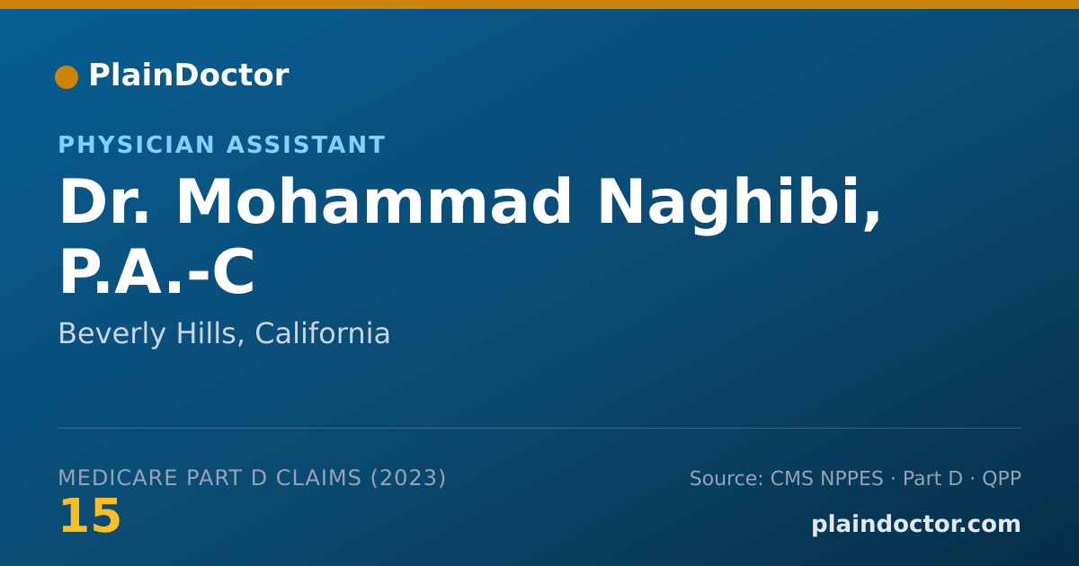 Shareable card for Mohammad Naghibi, P.A.-C - Physician Assistant, Beverly Hills, CA