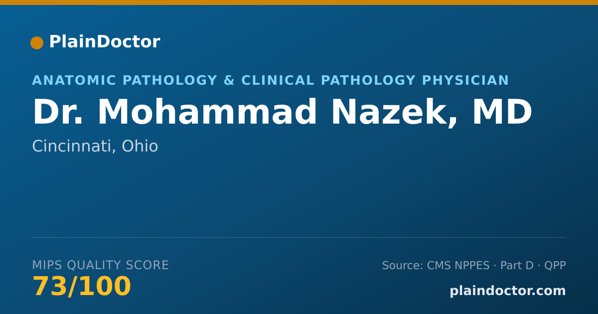 Shareable card for Mohammad Nazek, MD - Anatomic Pathology & Clinical Pathology Physician, Cincinnati, OH