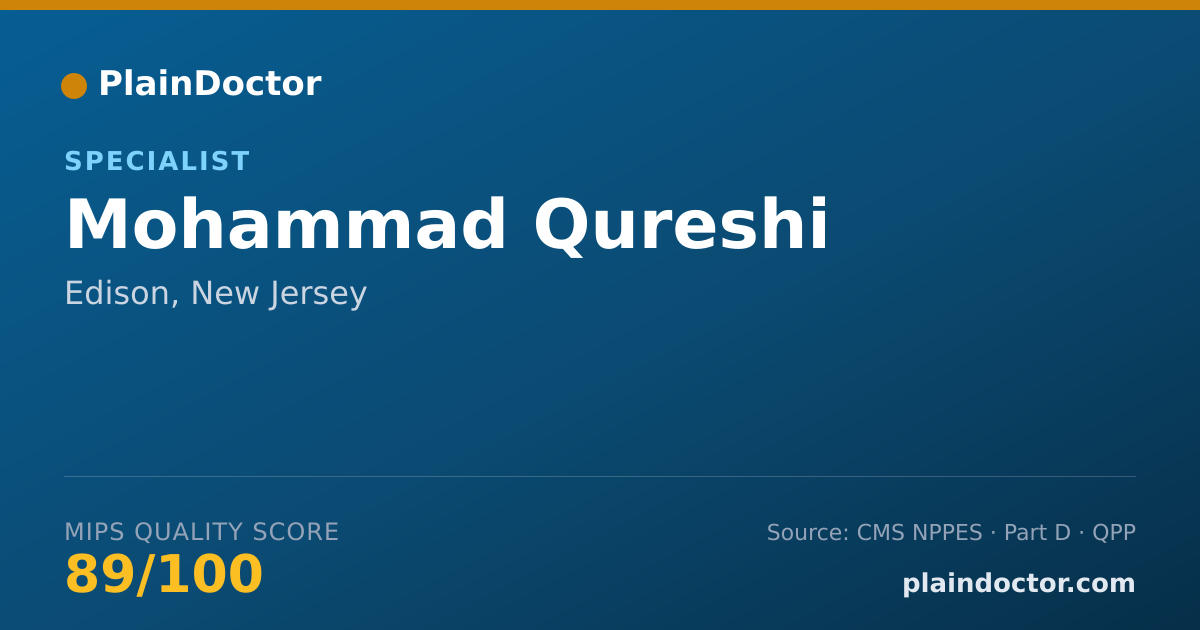 Shareable card for Mohammad Qureshi - Specialist, Edison, NJ