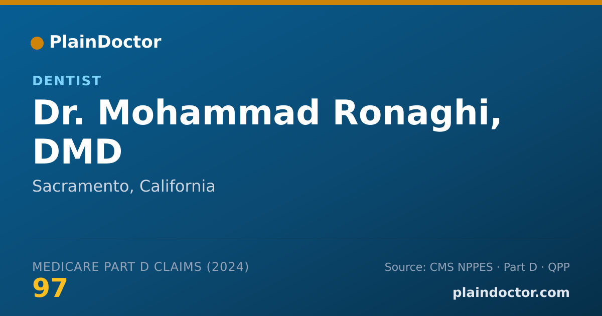 Shareable card for Mohammad Ronaghi, DMD - Dentist, Sacramento, CA