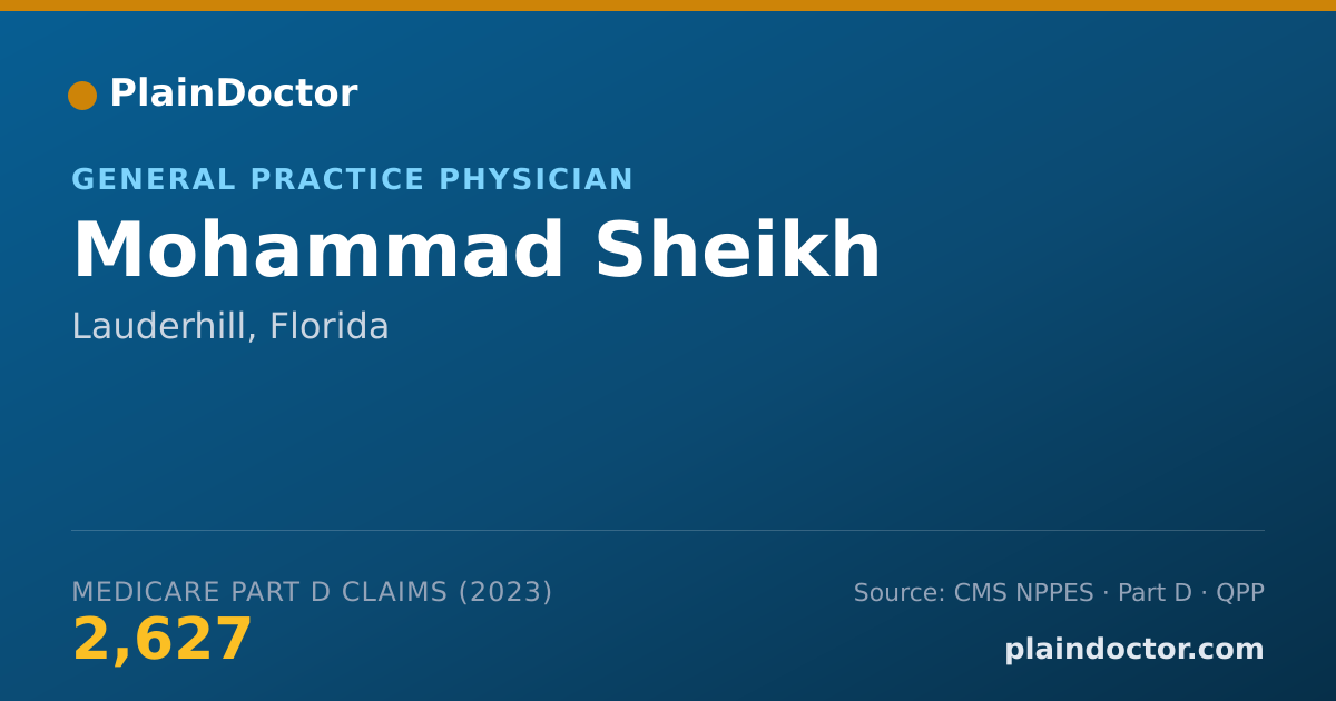 Shareable card for Mohammad Sheikh - General Practice Physician, Lauderhill, FL
