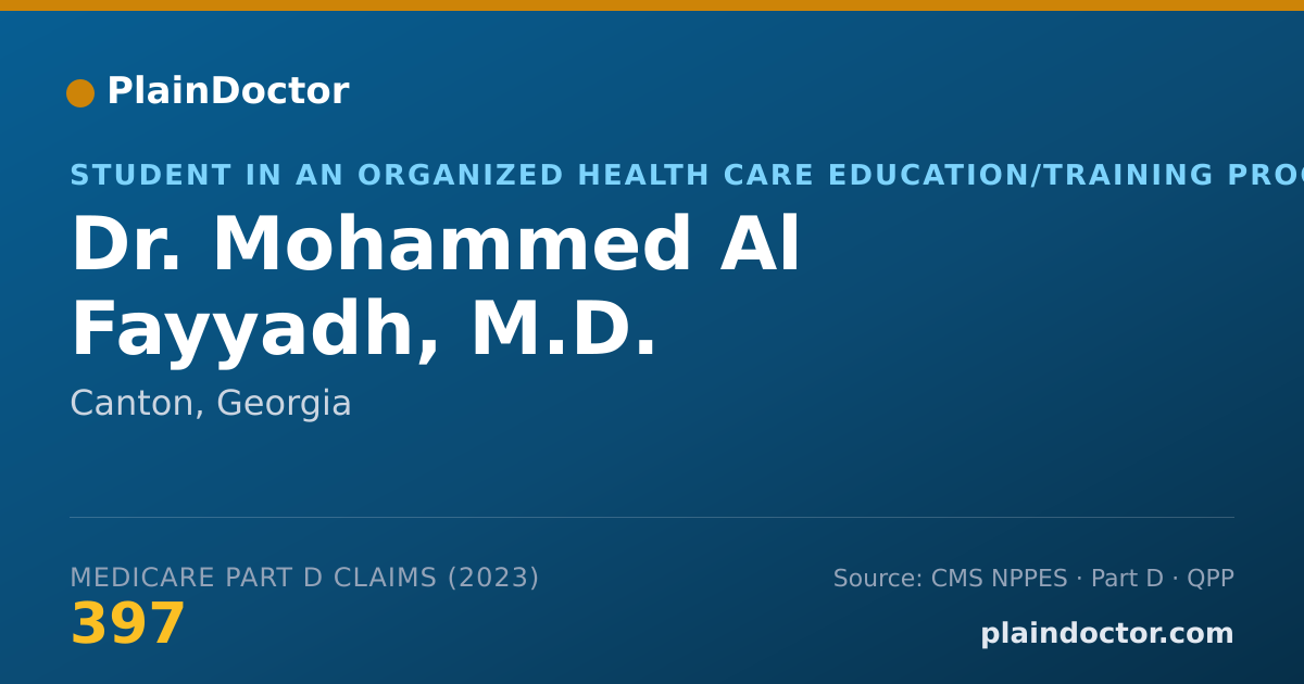 Shareable card for Mohammed Al Fayyadh, M.D. - Student in an Organized Health Care Education/Training Program, Canton, GA