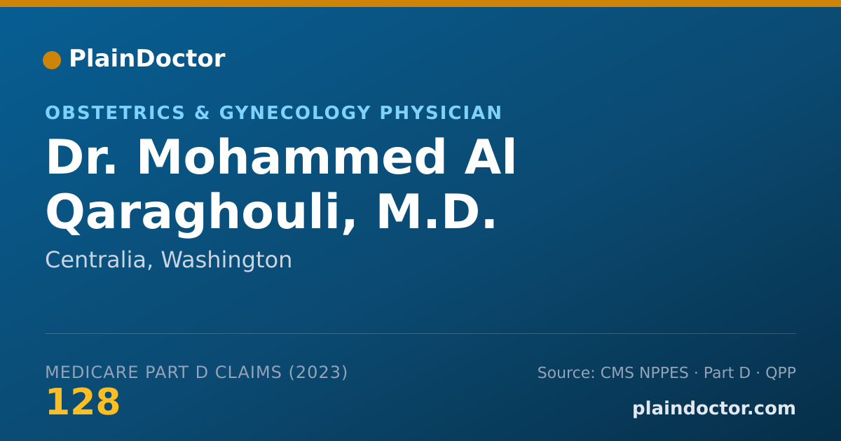 Shareable card for Mohammed Al Qaraghouli, M.D. - Obstetrics & Gynecology Physician, Centralia, WA