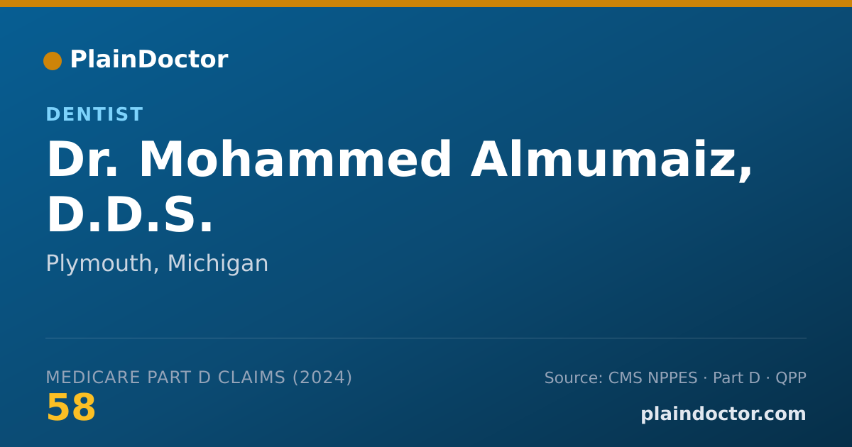 Shareable card for Mohammed Almumaiz, D.D.S. - Dentist, Plymouth, MI