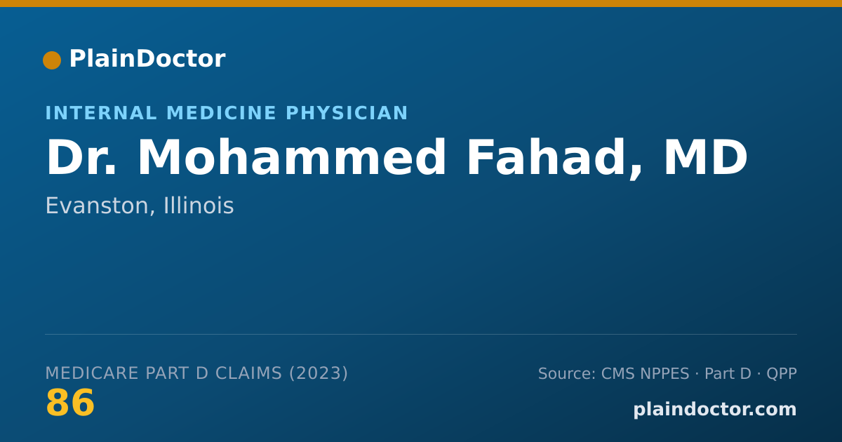Shareable card for Mohammed Fahad, MD - Internal Medicine Physician, Evanston, IL