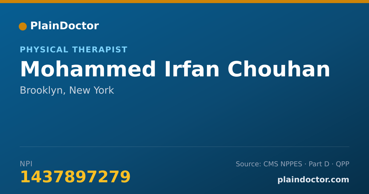 Shareable card for Mohammed Irfan Chouhan - Physical Therapist, Brooklyn, NY