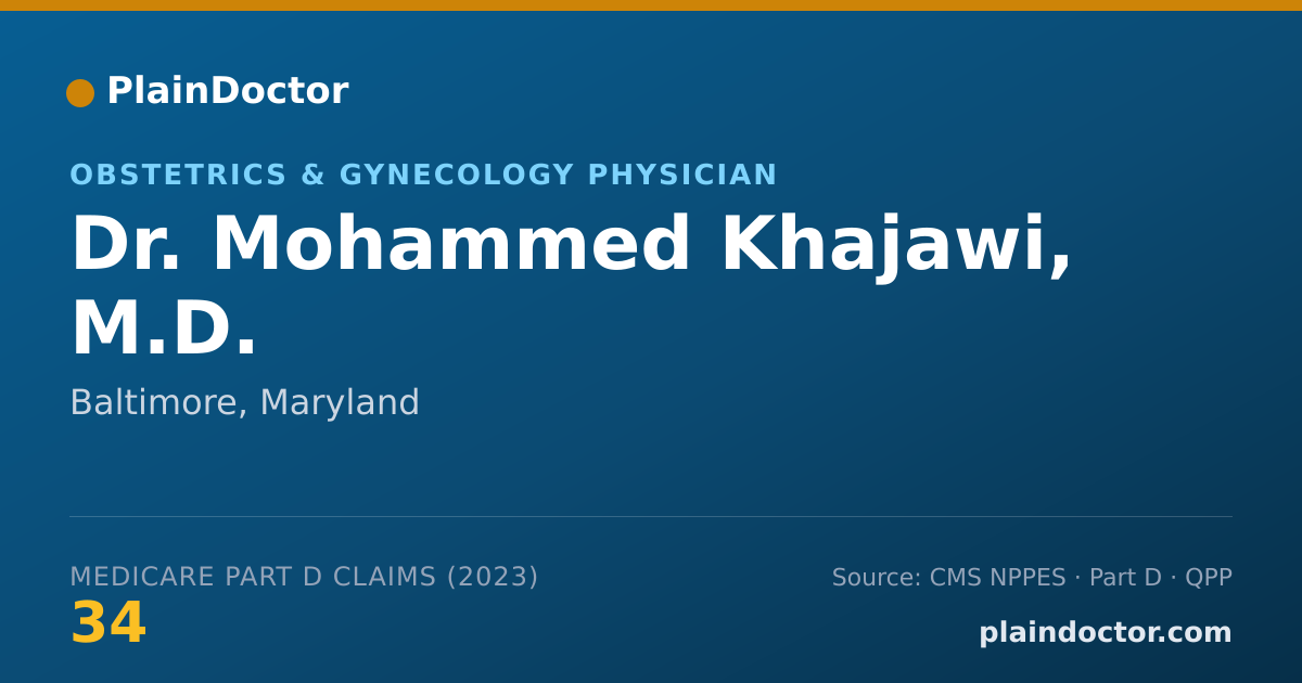 Shareable card for Mohammed Khajawi, M.D. - Obstetrics & Gynecology Physician, Baltimore, MD