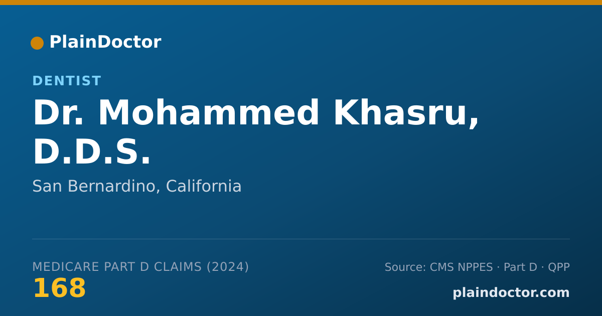 Shareable card for Mohammed Khasru, D.D.S. - Dentist, San Bernardino, CA