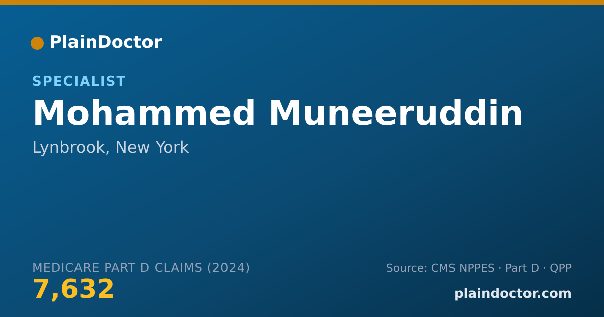 Shareable card for Mohammed Muneeruddin - Specialist, Lynbrook, NY