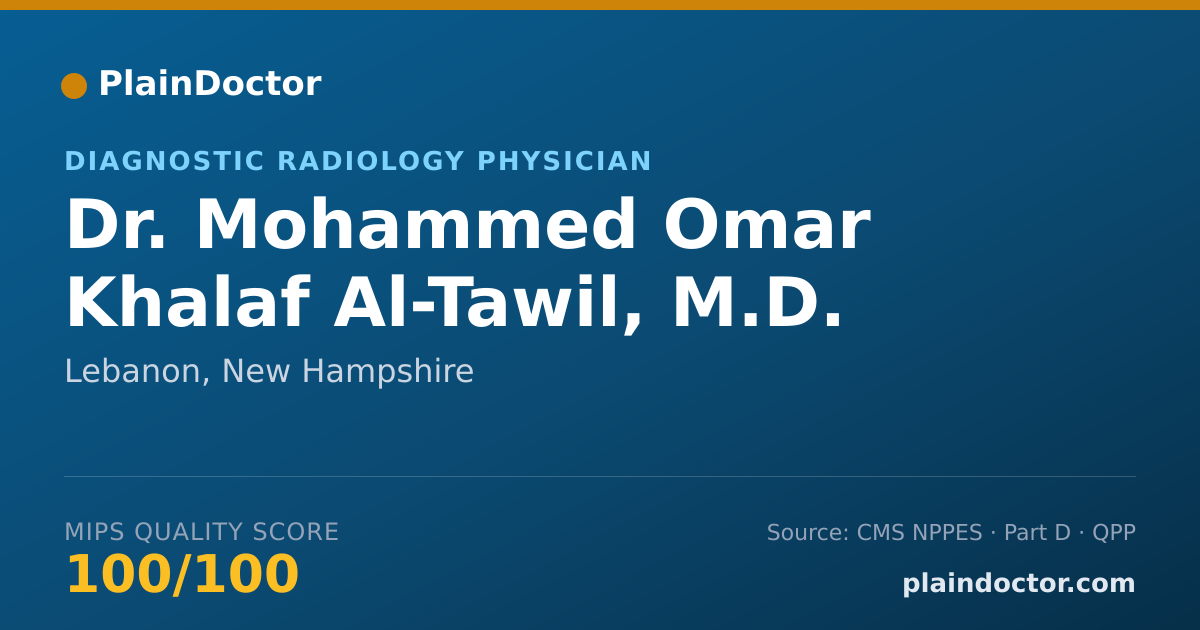 Shareable card for Mohammed Omar Khalaf Al-Tawil, M.D. - Diagnostic Radiology Physician, Lebanon, NH