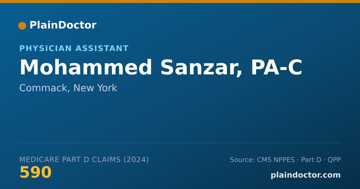Shareable card for Mohammed Sanzar, PA-C - Physician Assistant, Commack, NY