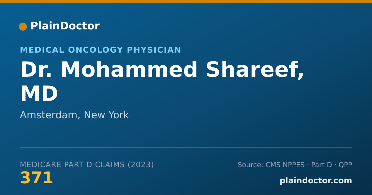 Shareable card for Mohammed Shareef, MD - Medical Oncology Physician, Amsterdam, NY