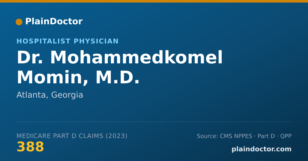 Shareable card for Mohammedkomel Momin, M.D. - Hospitalist Physician, Atlanta, GA