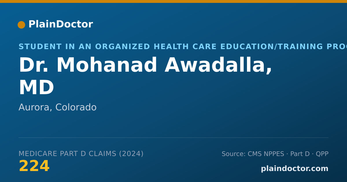 Shareable card for Mohanad Awadalla, MD - Student in an Organized Health Care Education/Training Program, Aurora, CO