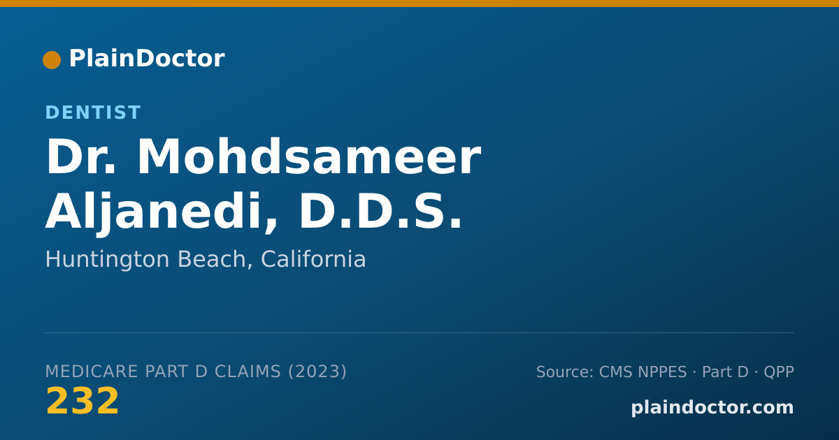 Shareable card for Mohdsameer Aljanedi, D.D.S. - Dentist, Huntington Beach, CA