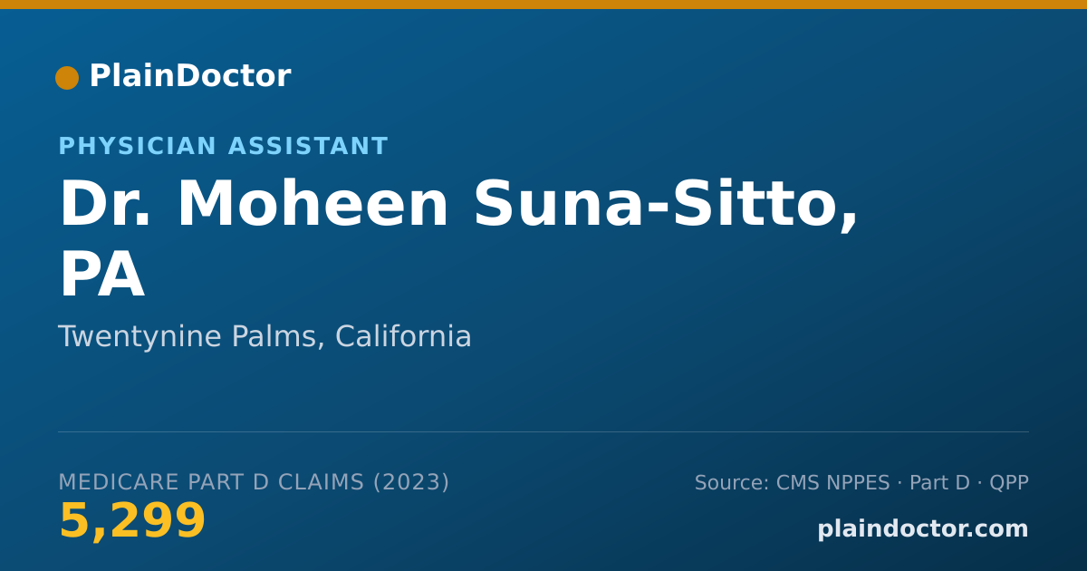 Shareable card for Moheen Suna-Sitto, PA - Physician Assistant, Twentynine Palms, CA