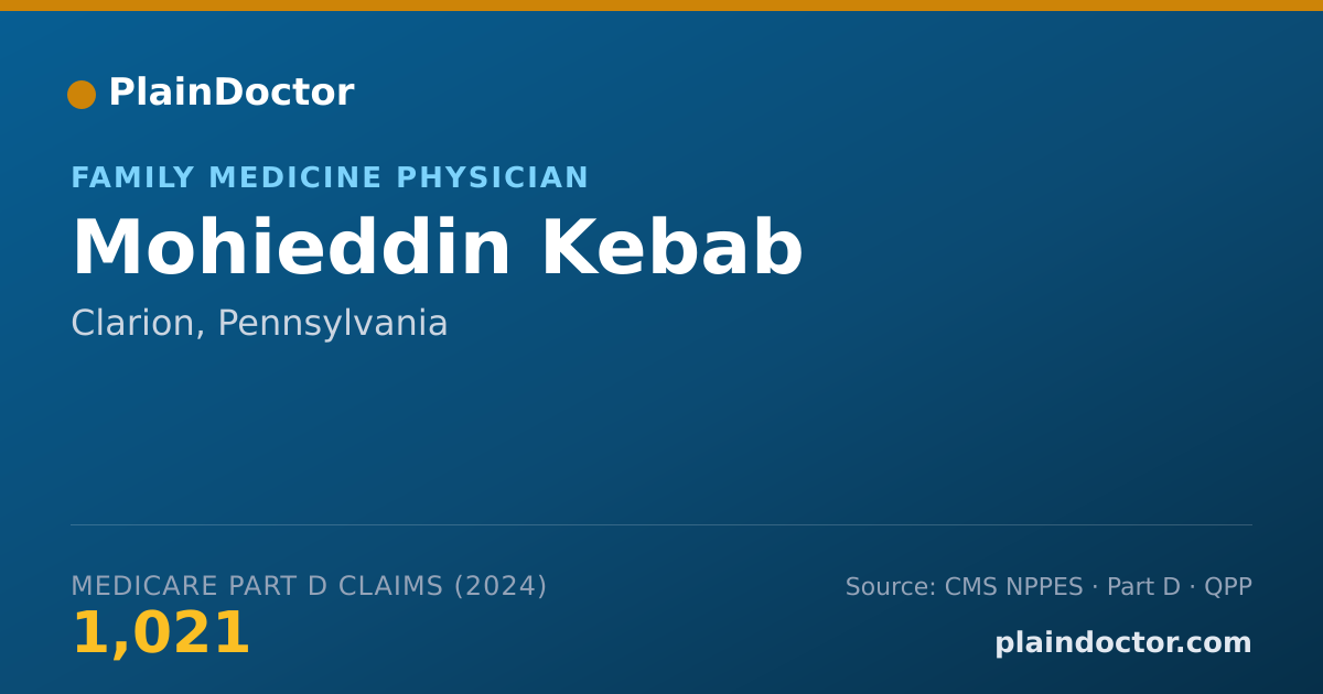 Shareable card for Mohieddin Kebab - Family Medicine Physician, Clarion, PA