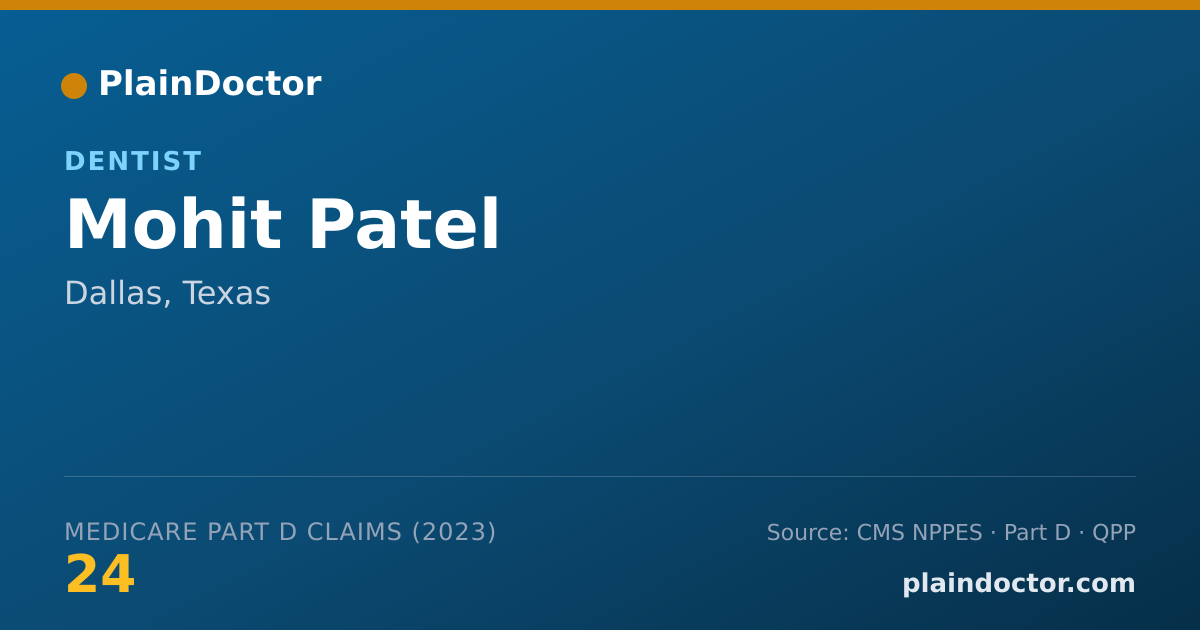 Shareable card for Mohit Patel - Dentist, Dallas, TX