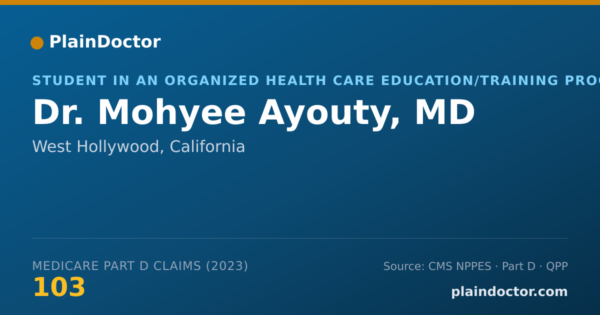Shareable card for Mohyee Ayouty, MD - Student in an Organized Health Care Education/Training Program, West Hollywood, CA