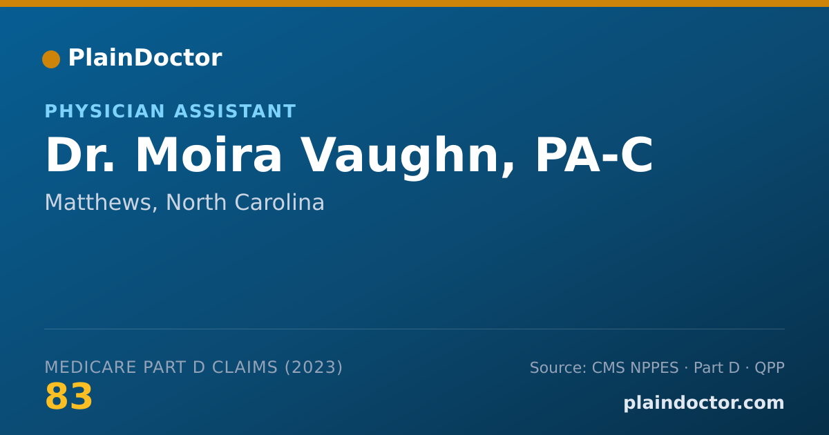 Shareable card for Moira Vaughn, PA-C - Physician Assistant, Matthews, NC