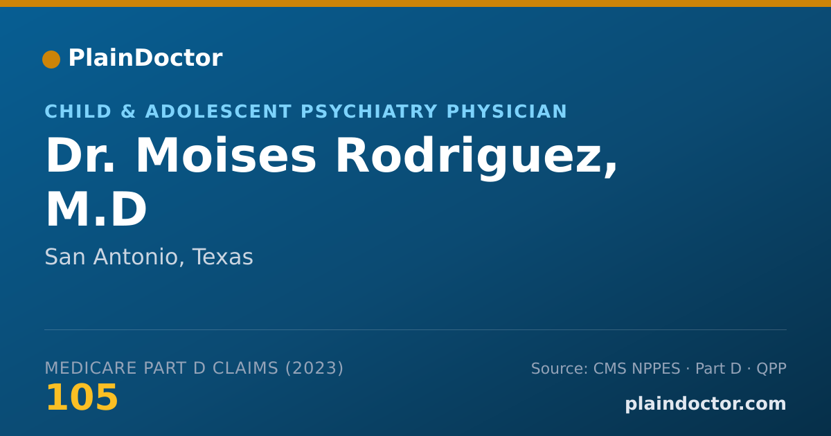 Shareable card for Moises Rodriguez, M.D - Child & Adolescent Psychiatry Physician, San Antonio, TX