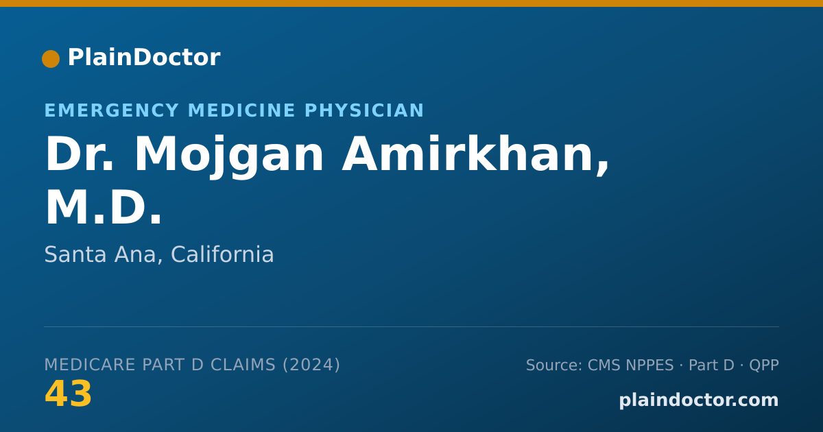 Shareable card for Mojgan Amirkhan, M.D. - Emergency Medicine Physician, Santa Ana, CA