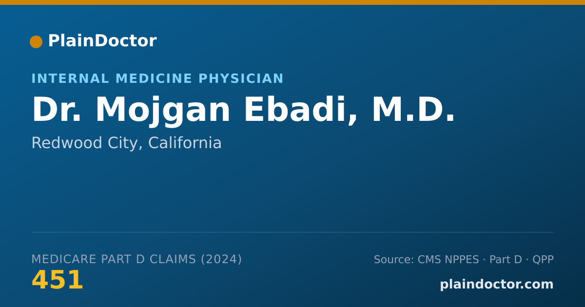 Shareable card for Mojgan Ebadi, M.D. - Internal Medicine Physician, Redwood City, CA