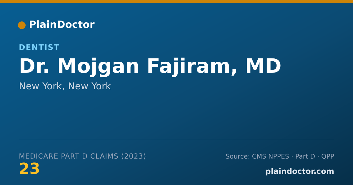 Shareable card for Mojgan Fajiram, MD - Dentist, New York, NY