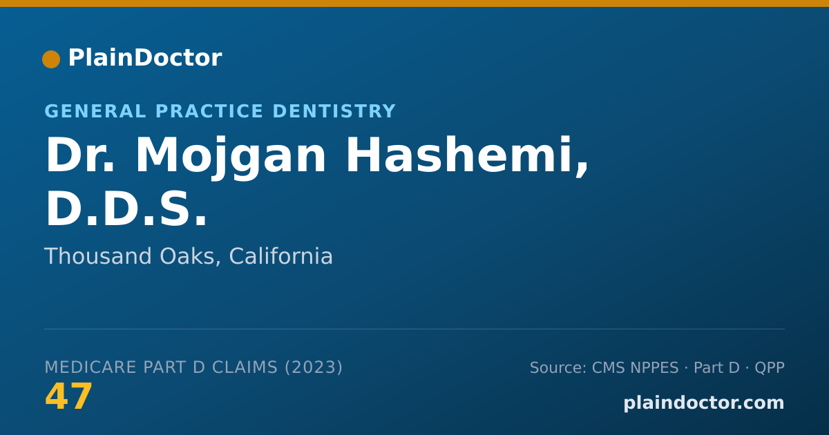 Shareable card for Mojgan Hashemi, D.D.S. - General Practice Dentistry, Thousand Oaks, CA