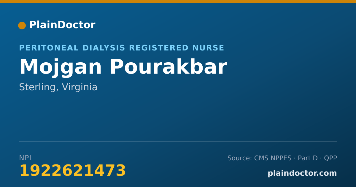 Shareable card for Mojgan Pourakbar - Peritoneal Dialysis Registered Nurse, Sterling, VA