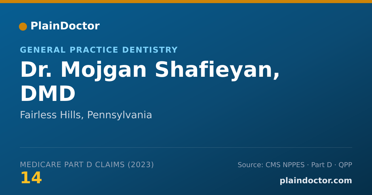 Shareable card for Mojgan Shafieyan, DMD - General Practice Dentistry, Fairless Hills, PA