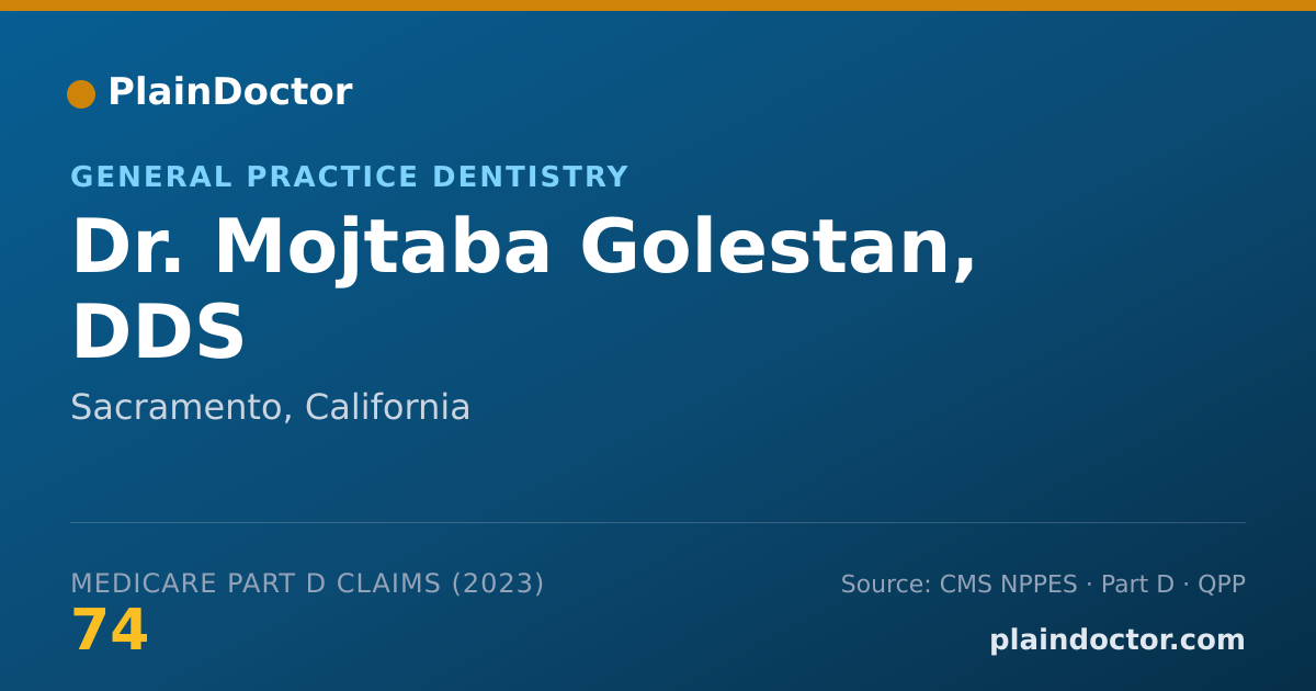 Shareable card for Mojtaba Golestan, DDS - General Practice Dentistry, Sacramento, CA