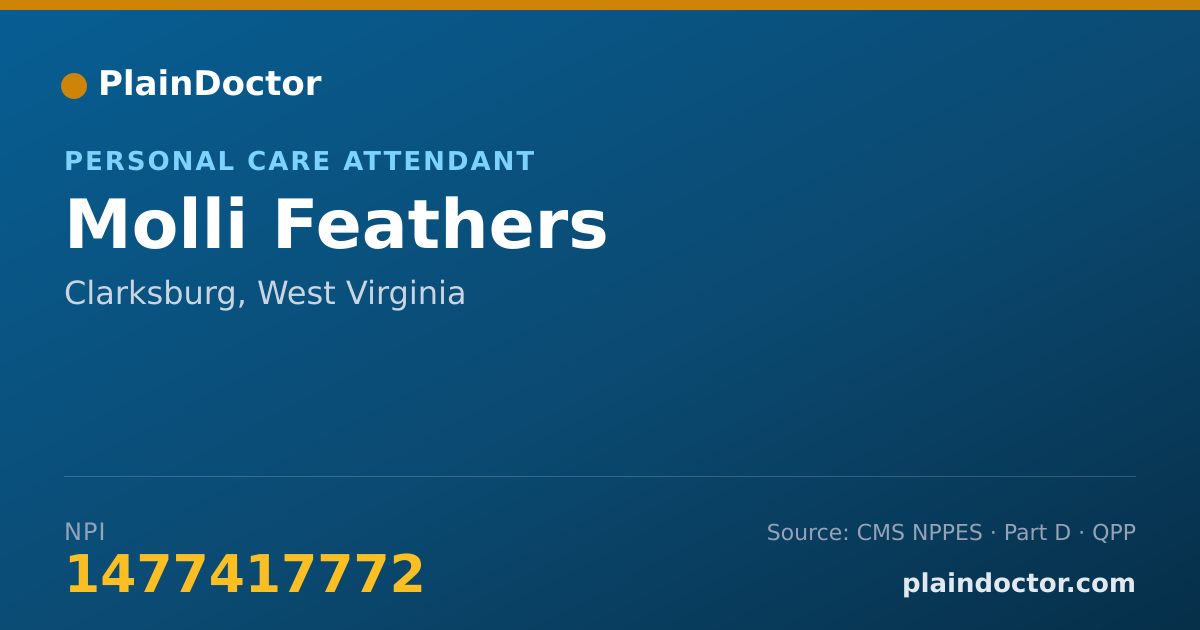 Shareable card for Molli Feathers - Personal Care Attendant, Clarksburg, WV