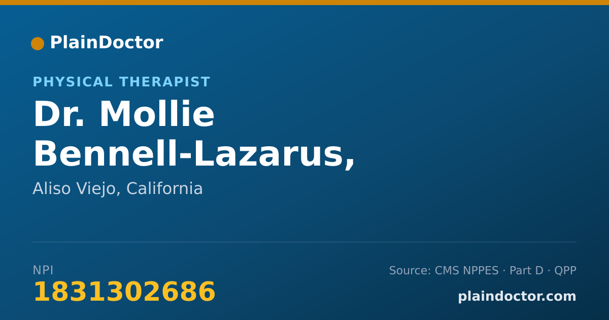 Shareable card for Mollie Bennell-Lazarus, MOLLIE BENNELL-LAZAR - Physical Therapist, Aliso Viejo, CA