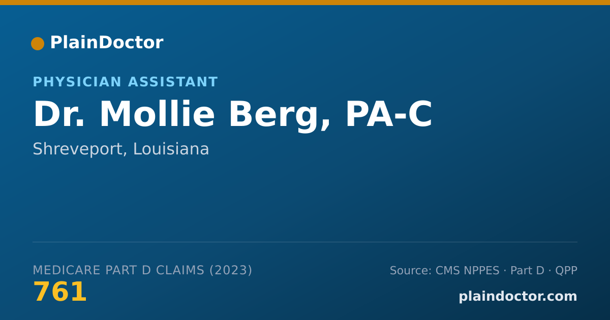 Shareable card for Mollie Berg, PA-C - Physician Assistant, Shreveport, LA