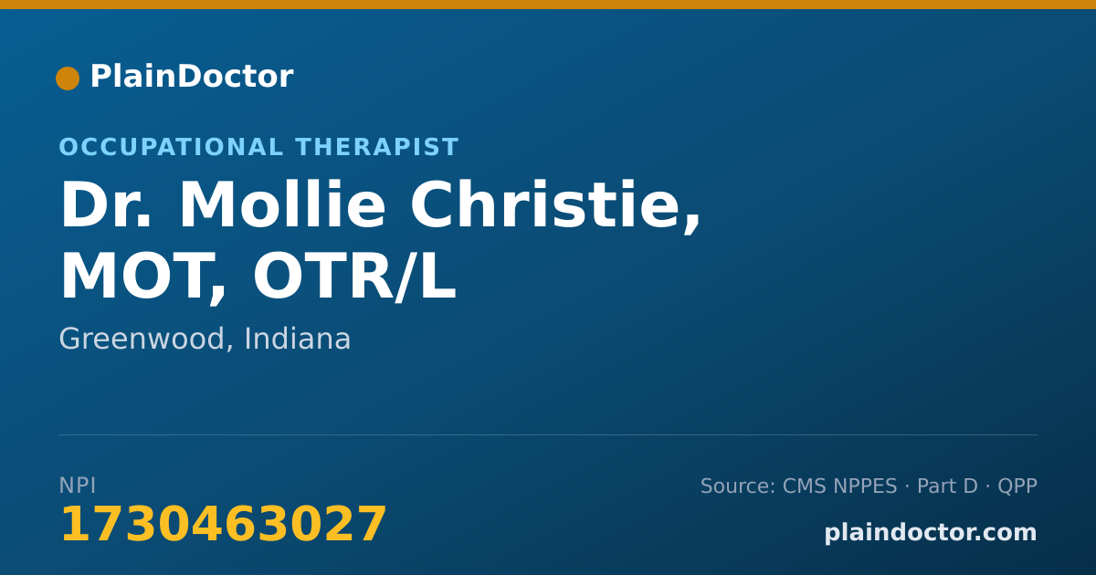 Shareable card for Mollie Christie, MOT, OTR/L - Occupational Therapist, Greenwood, IN