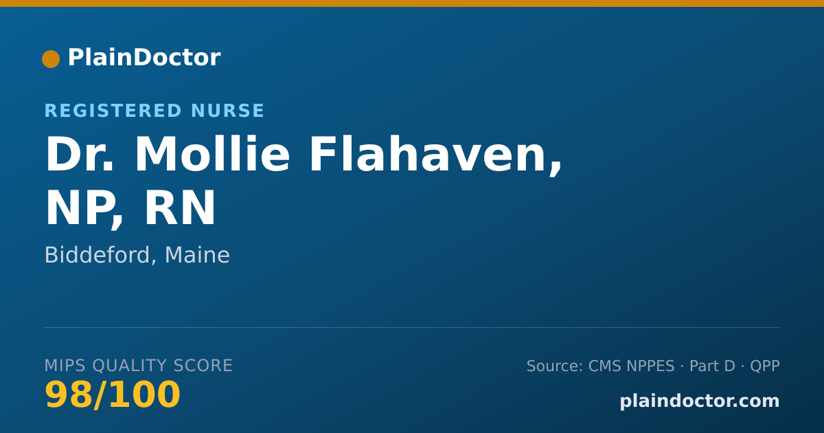 Shareable card for Mollie Flahaven, NP, RN - Registered Nurse, Biddeford, ME