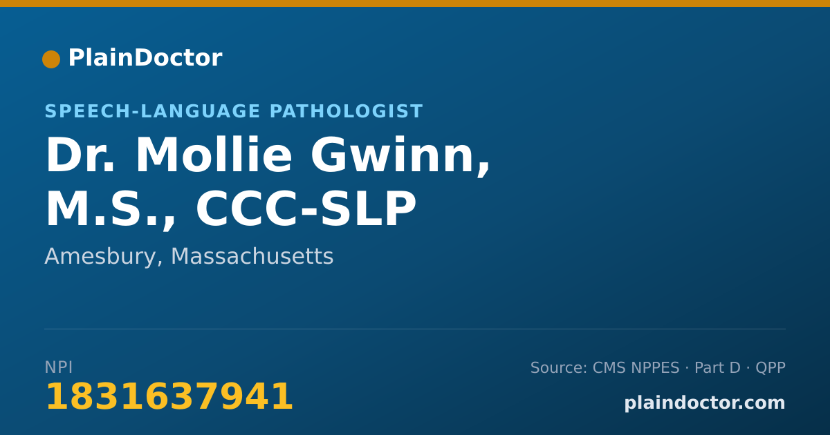 Shareable card for Mollie Gwinn, M.S., CCC-SLP - Speech-Language Pathologist, Amesbury, MA