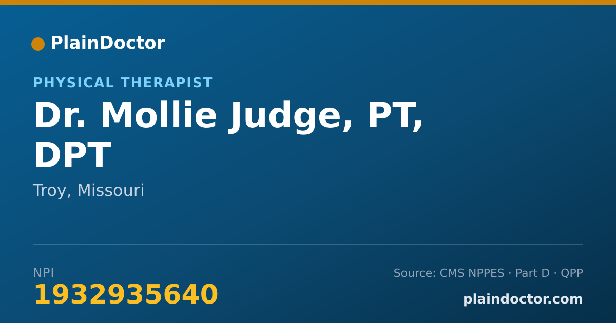Shareable card for Mollie Judge, PT, DPT - Physical Therapist, Troy, MO