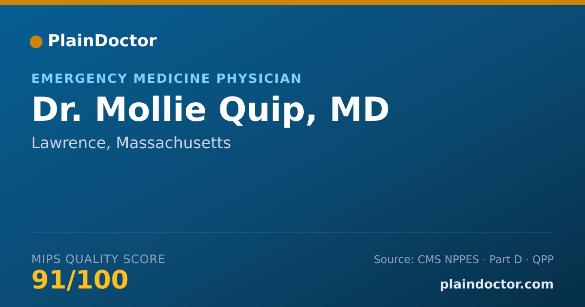 Shareable card for Mollie Quip, MD - Emergency Medicine Physician, Lawrence, MA