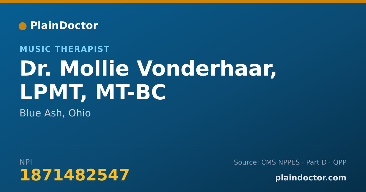 Shareable card for Mollie Vonderhaar, LPMT, MT-BC - Music Therapist, Blue Ash, OH