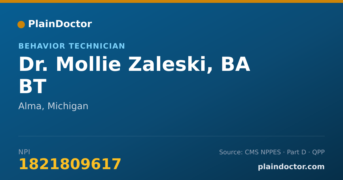 Shareable card for Mollie Zaleski, BA BT - Behavior Technician, Alma, MI
