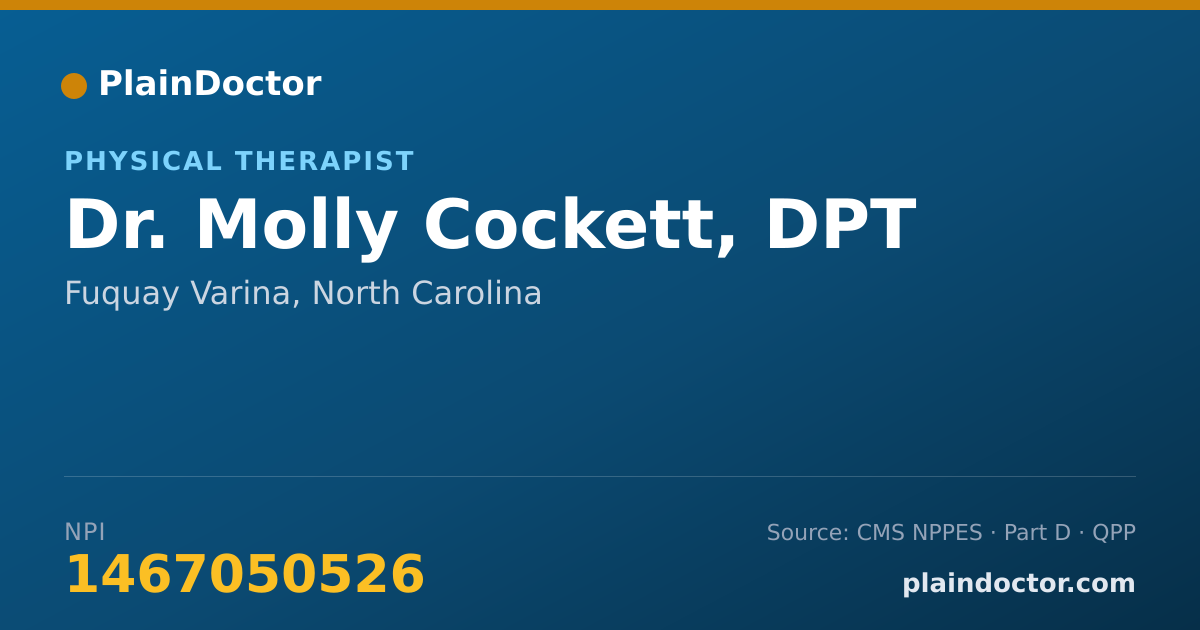 Shareable card for Molly Cockett, DPT - Physical Therapist, Fuquay Varina, NC