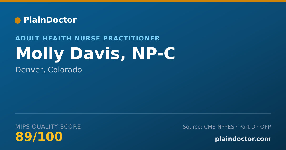 Shareable card for Molly Davis, NP-C - Adult Health Nurse Practitioner, Denver, CO