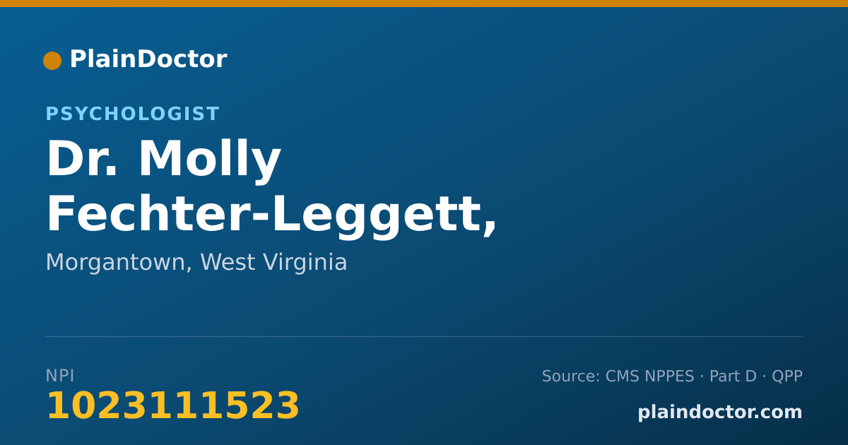 Shareable card for Molly Fechter-Leggett, PSY.D. - Psychologist, Morgantown, WV