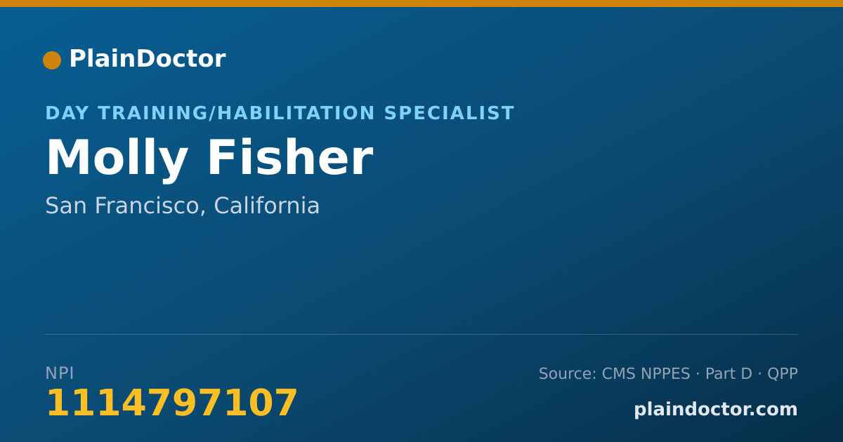 Shareable card for Molly Fisher - Day Training/Habilitation Specialist, San Francisco, CA