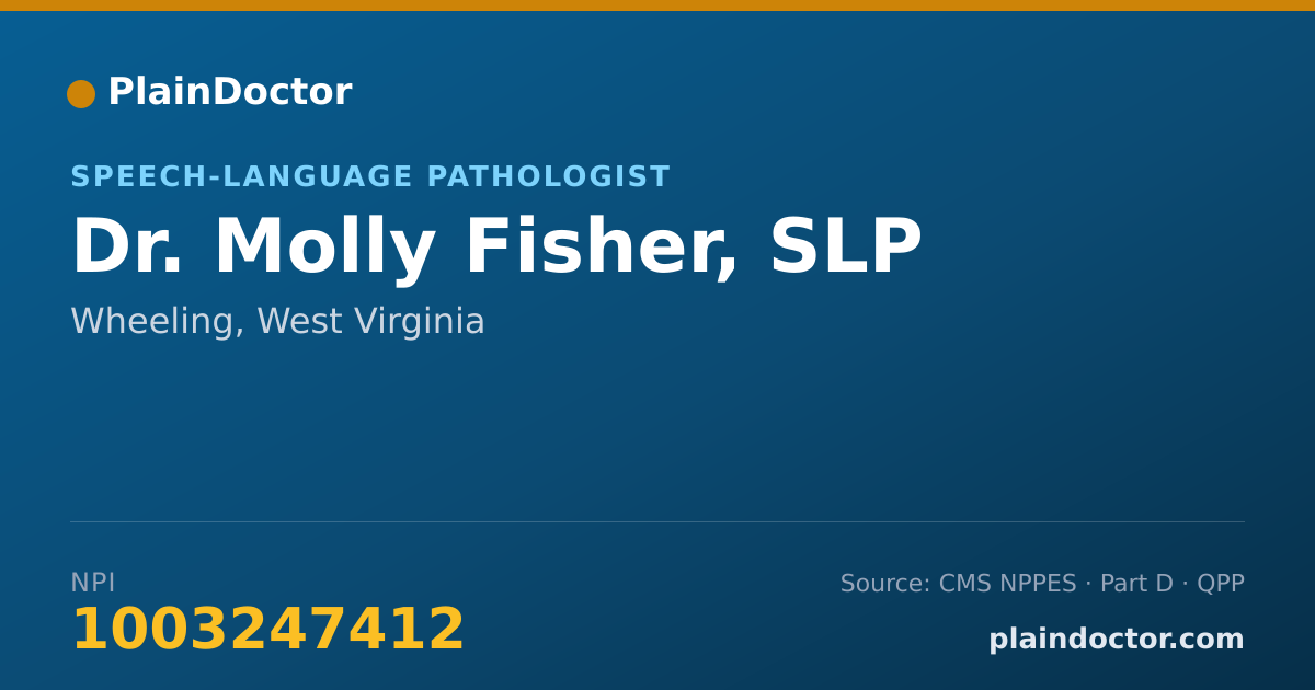 Shareable card for Molly Fisher, SLP - Speech-Language Pathologist, Wheeling, WV